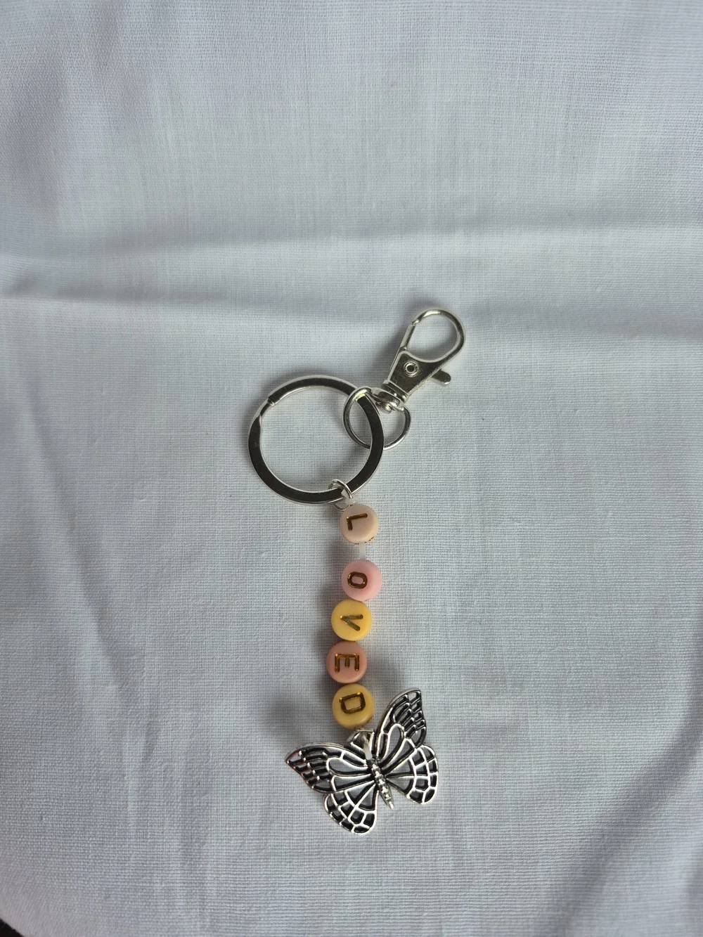 Personalized Multicolor Beaded Keychain and Bracelet Set
